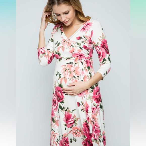 Hello miz floral maternity gown size small - Picture 4 of 5
